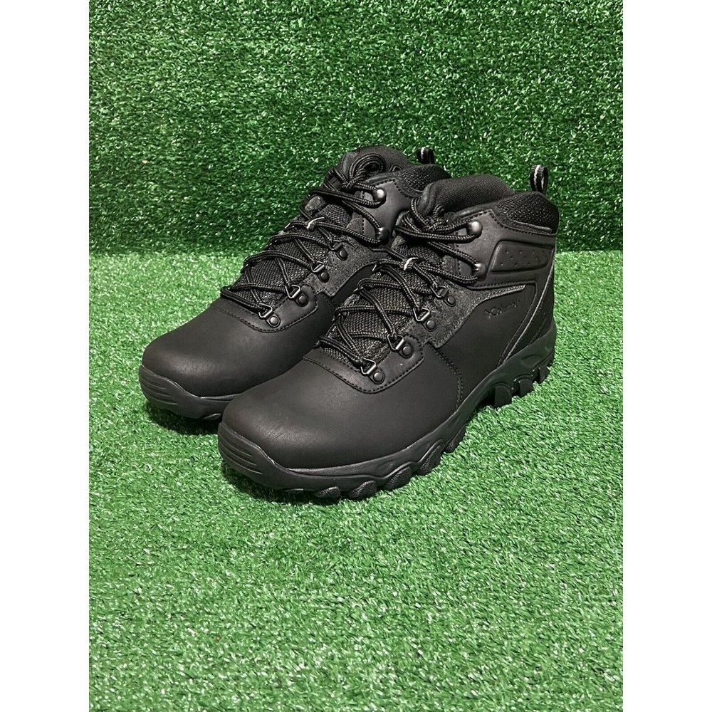 Columbia Mens Newton Ridge Plus II Waterproof Hiking Boots Classic Leather Black - Picture 3 of 9
